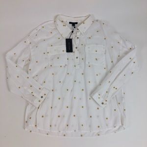 Tommy Hilfiger Button down White Gold Starts Sz L